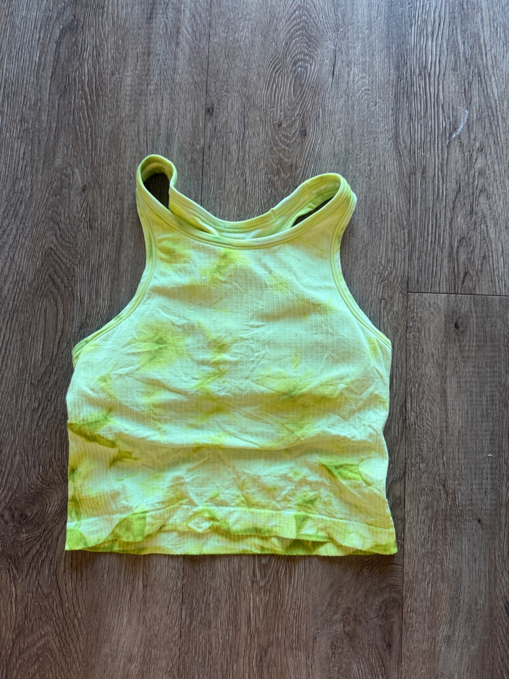 lululemon athletica Neon Yellow Tie-Dye Ribbed Racerback Tank